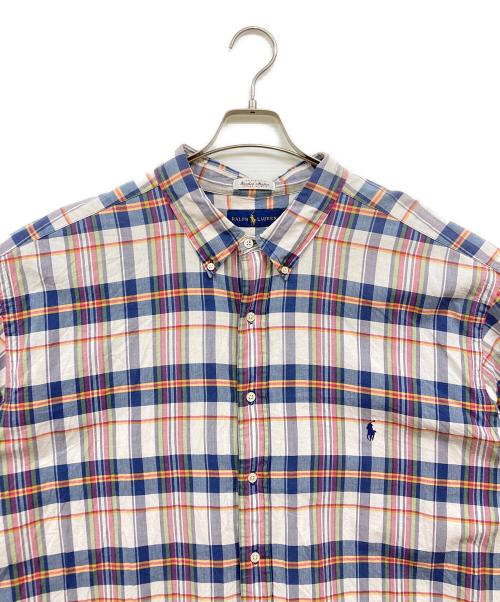 POLO RALPH LAUREN（ポロ・ラルフローレン）POLO RALPH LAUREN (ポロ・ラルフローレン) インドマドラスチェックシャツ ネイビー サイズ:3XLの古着・服飾アイテム