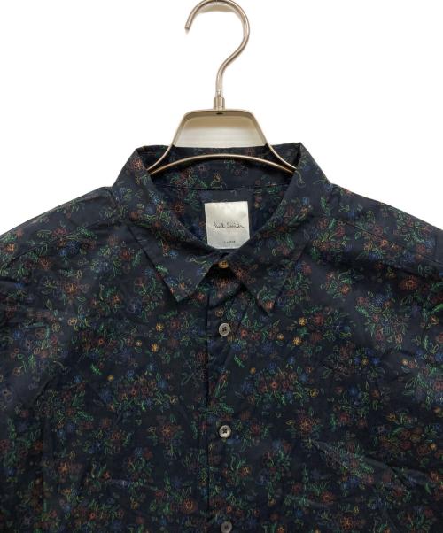 PAUL SMITH（ポールスミス）Paul Smith (ポールスミス) OUTLINE FLORAL 半袖シャツ ネイビー×グリーン サイズ:XLの古着・服飾アイテム