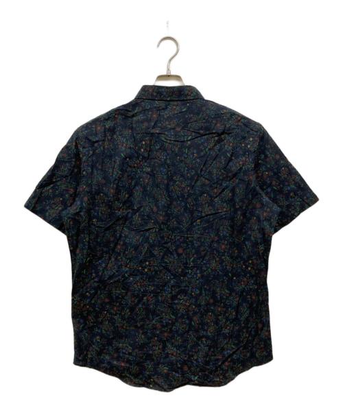 PAUL SMITH（ポールスミス）Paul Smith (ポールスミス) OUTLINE FLORAL 半袖シャツ ネイビー×グリーン サイズ:XLの古着・服飾アイテム