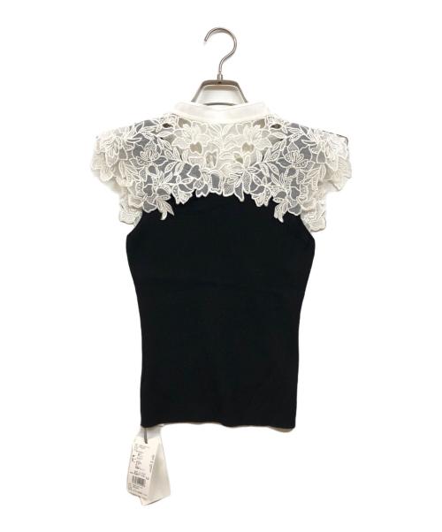 Snidel（スナイデル）Snidel (スナイデル) レースカラーノースリニット ブラック サイズ:freeの古着・服飾アイテム