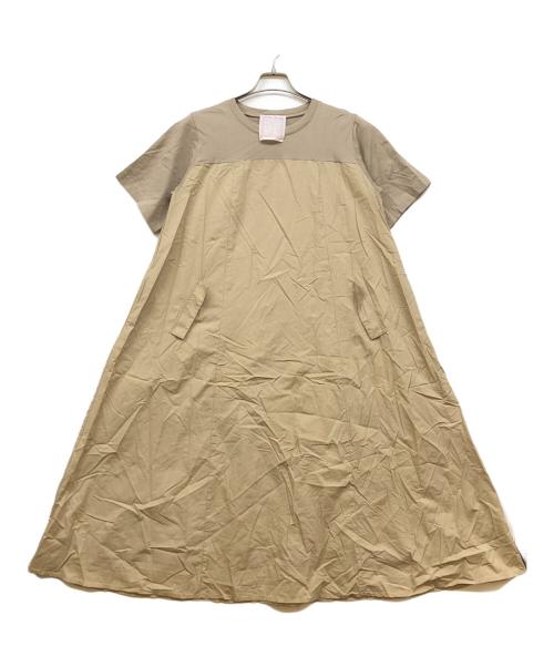 BEARDSLEY（ビアズリー）BEARDSLEY (ビアズリー) カットコンビフレアワンピース ベージュ サイズ:1の古着・服飾アイテム