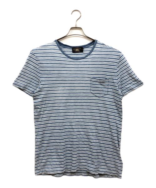RRL（ダブルアールエル）RRL (ダブルアールエル) ボーダーカットソー ブルー サイズ:Mの古着・服飾アイテム