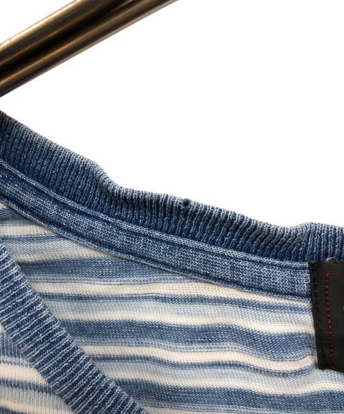 RRL（ダブルアールエル）RRL (ダブルアールエル) ボーダーカットソー ブルー サイズ:Mの古着・服飾アイテム