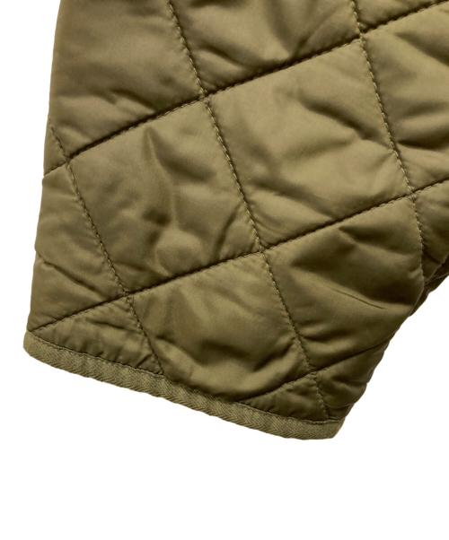 POLO RALPH LAUREN（ポロ・ラルフローレン）POLO RALPH LAUREN (ポロ・ラルフローレン) レザーパッチキルティングコート カーキ サイズ:Lの古着・服飾アイテム
