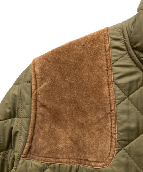 POLO RALPH LAUREN（ポロ・ラルフローレン）POLO RALPH LAUREN (ポロ・ラルフローレン) レザーパッチキルティングコート カーキ サイズ:Lの古着・服飾アイテム