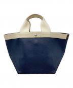 Herve Chapelierエルベシャプリエ）の古着「リュクス 舟形トート (M)」｜ネイビー×アイボリー