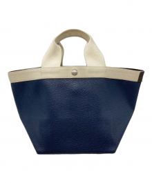 Herve Chapelier（エルベシャプリエ）の古着「リュクス 舟形トート (M)」｜ネイビー×アイボリー