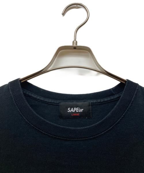 SAPEur（サプール）SAPEur (サプール) ロゴプリントＴシャツ ブラック サイズ:Lの古着・服飾アイテム