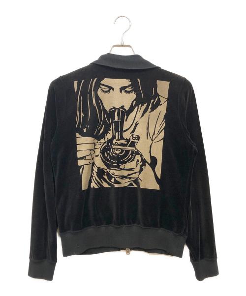 Hysteric Glamour（ヒステリックグラマー）Hysteric Glamour (ヒステリックグラマー) ボングガールベロアトラックジャケット ブラック サイズ:SIZE Freeの古着・服飾アイテム