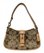 COACHコーチ）の古着「シグネチャー ミニハンドバッグ」｜ベージュ