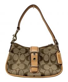COACH（コーチ）の古着「シグネチャー ミニハンドバッグ」｜ベージュ