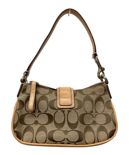 COACH（コーチ）COACH (コーチ) シグネチャー ミニハンドバッグ ベージュの古着・服飾アイテム