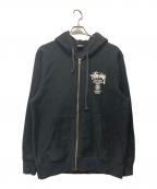 stussyステューシー）の古着「full zip hooded sweat」｜ブラック