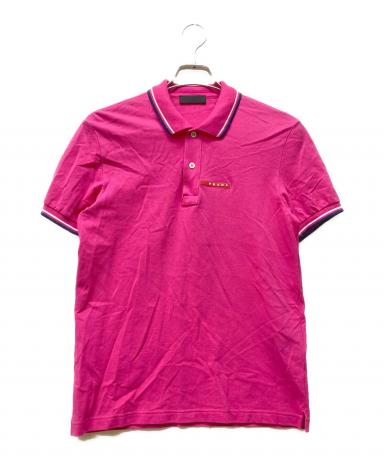 中古・古着通販】PRADA (プラダ) ラバーロゴポロシャツ ピンク サイズ