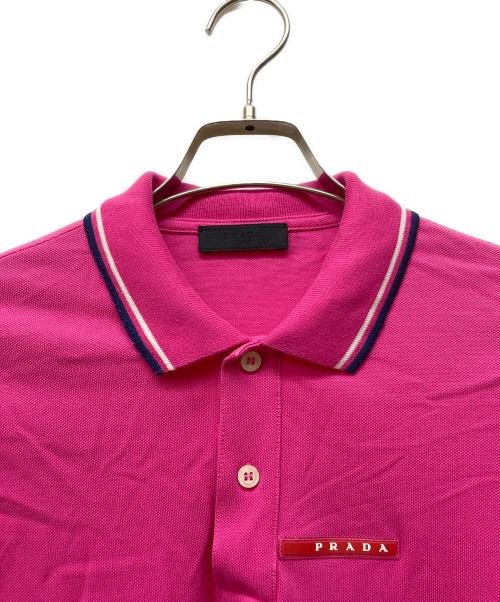 PRADA（プラダ）PRADA (プラダ) ラバーロゴポロシャツ ピンク サイズ:Sの古着・服飾アイテム