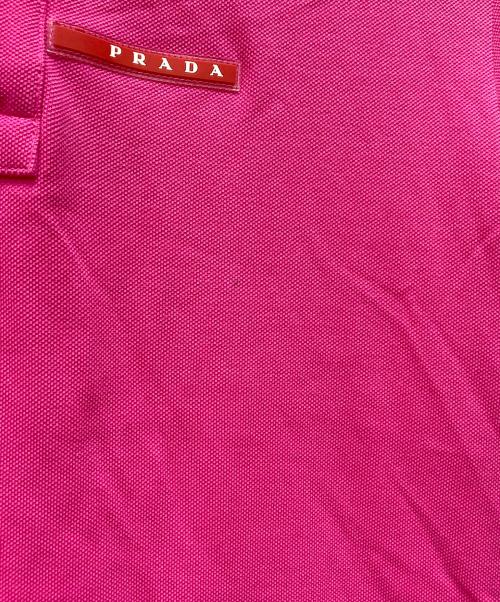 PRADA（プラダ）PRADA (プラダ) ラバーロゴポロシャツ ピンク サイズ:Sの古着・服飾アイテム