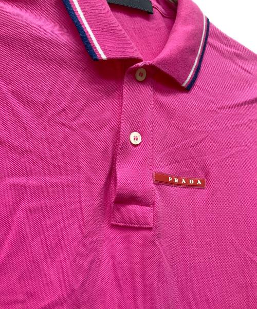 PRADA（プラダ）PRADA (プラダ) ラバーロゴポロシャツ ピンク サイズ:Sの古着・服飾アイテム