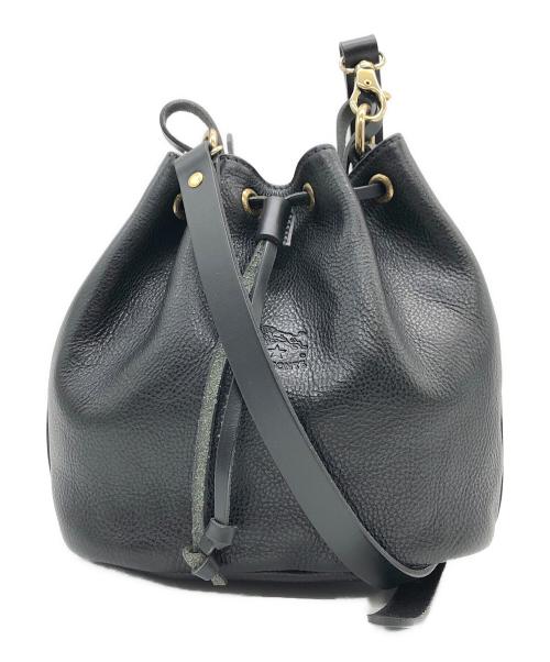 IL BISONTE（イル ビゾンテ）IL BISONTE (イル ビゾンテ) 巾着 ハンドバッグ ブラックの古着・服飾アイテム