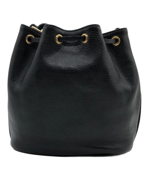 IL BISONTE（イル ビゾンテ）IL BISONTE (イル ビゾンテ) 巾着 ハンドバッグ ブラックの古着・服飾アイテム