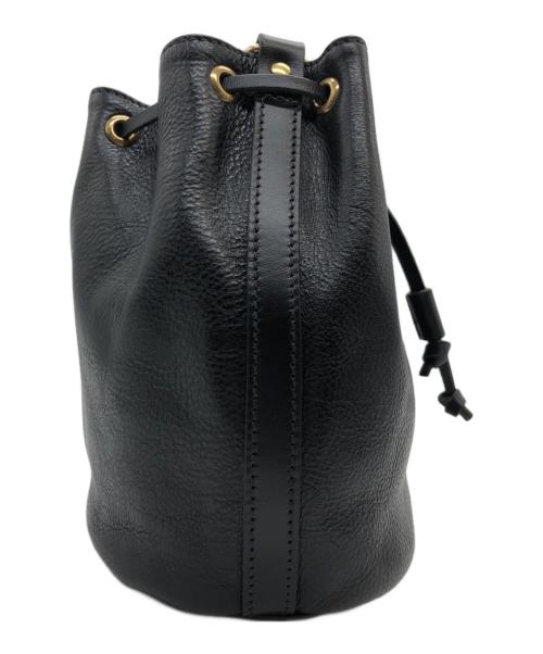 IL BISONTE（イル ビゾンテ）IL BISONTE (イル ビゾンテ) 巾着 ハンドバッグ ブラックの古着・服飾アイテム