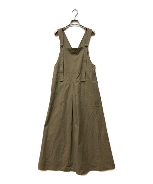 LOISIR（ロワズィール）LOISIR (ロワズィール) コットンリネンタイプライタージャンパースカート カーキ サイズ:FREEの古着・服飾アイテム