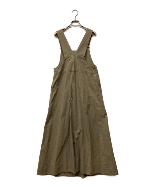 LOISIR（ロワズィール）LOISIR (ロワズィール) コットンリネンタイプライタージャンパースカート カーキ サイズ:FREEの古着・服飾アイテム