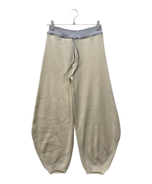 and wander（アンドワンダー）and wander (アンドワンダー) ZARA (ザラ) ニットパンツ アイボリー サイズ:S 未使用品の古着・服飾アイテム