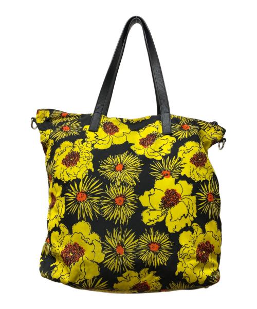 PRADA（プラダ）PRADA (プラダ) 2WAY ナイロンショルダーバッグ イエロー×ブラックの古着・服飾アイテム