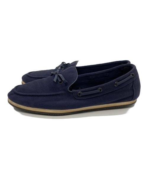 HERMES（エルメス）HERMES (エルメス) デッキシューズ ネイビー サイズ:SIZE 40 1/2の古着・服飾アイテム