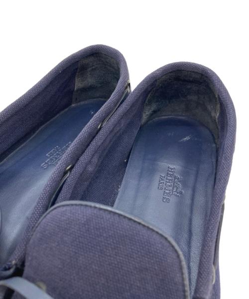 HERMES（エルメス）HERMES (エルメス) デッキシューズ ネイビー サイズ:SIZE 40 1/2の古着・服飾アイテム