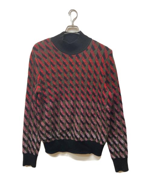 Salvatore Ferragamo（サルヴァトーレ フェラガモ）Salvatore Ferragamo (サルヴァトーレ フェラガモ) ガンチーニ装飾ウールカシミヤニット レッド サイズ:Lの古着・服飾アイテム