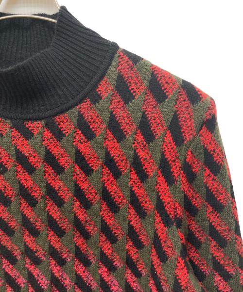 Salvatore Ferragamo（サルヴァトーレ フェラガモ）Salvatore Ferragamo (サルヴァトーレ フェラガモ) ガンチーニ装飾ウールカシミヤニット レッド サイズ:Lの古着・服飾アイテム