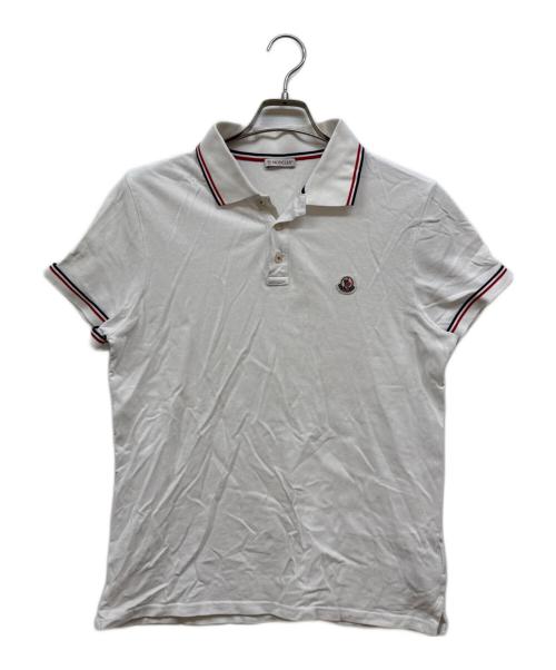 MONCLER（モンクレール）MONCLER (モンクレール) ポロシャツ ホワイト サイズ:Ⅼの古着・服飾アイテム