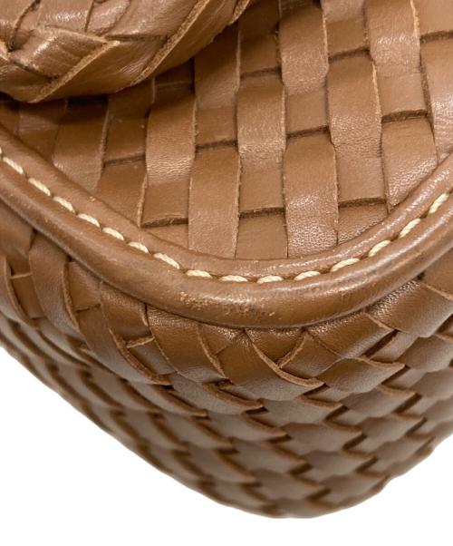 TORY BURCH（トリーバーチ）TORY BURCH (トリーバーチ) 編み込みレザーショルダーバッグ ブラウンの古着・服飾アイテム