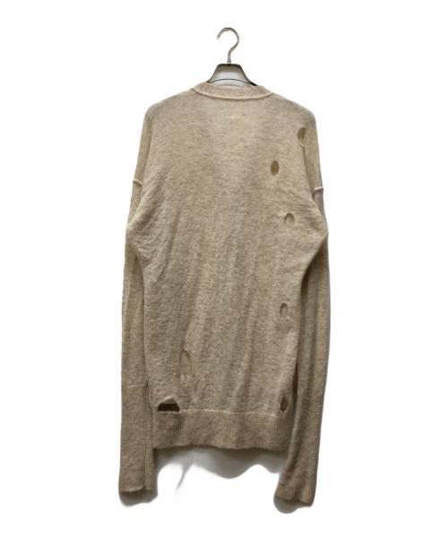 MM6 Maison Margiela（エムエムシックスメゾンマルジェラ）MM6 Maison Margiela (エムエムシックスメゾンマルジェラ) DAMAGE KNIT CARDIGAN アイボリー サイズ:Sの古着・服飾アイテム