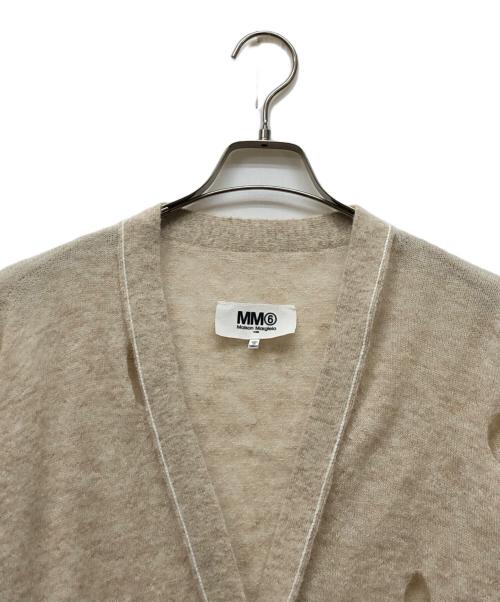 MM6 Maison Margiela（エムエムシックスメゾンマルジェラ）MM6 Maison Margiela (エムエムシックスメゾンマルジェラ) DAMAGE KNIT CARDIGAN アイボリー サイズ:Sの古着・服飾アイテム