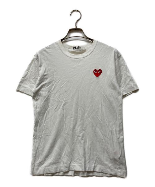 PLAY COMME des GARCONS（プレイコムデギャルソン）PLAY COMME des GARCONS (プレイコムデギャルソン) ハートパッチTシャツ ホワイト サイズ:Sの古着・服飾アイテム