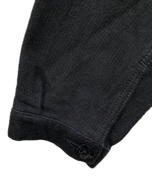 Ets MATERIAUX（マテリオ）Ets MATERIAUX (マテリオ) フレンチワーク コーデュロイ ダブルブレストジャケット ブラック サイズ:SIZE 2の古着・服飾アイテム
