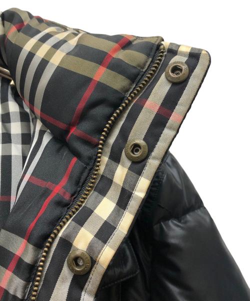 BURBERRY BLACK LABEL（バーバリーブラックレーベル）BURBERRY BLACK LABEL (バーバリーブラックレーベル) バーバリーチェックライニング ラクーンファー ダウンジャケット ブラック サイズ:Mの古着・服飾アイテム