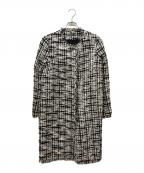 theory luxeセオリーリュクス）の古着「ノーカラーコート」｜ブラック×ホワイト