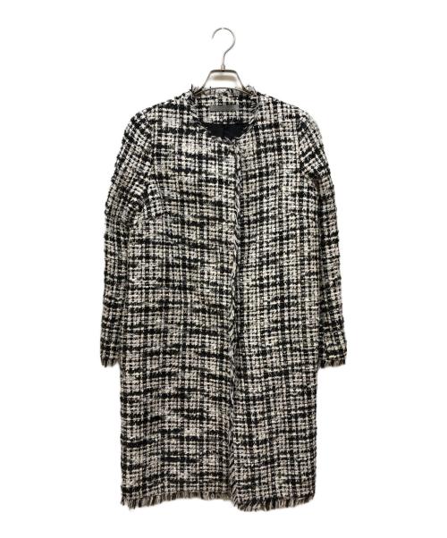theory luxe（セオリーリュクス）theory luxe (セオリーリュクス) ノーカラーコート ブラック×ホワイト サイズ:SIZE 36の古着・服飾アイテム