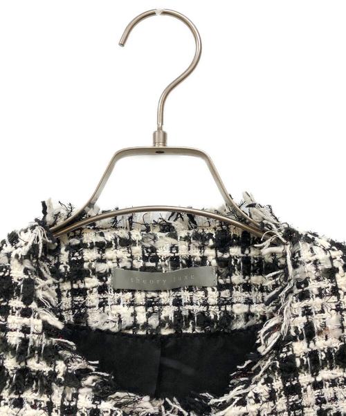 theory luxe（セオリーリュクス）theory luxe (セオリーリュクス) ノーカラーコート ブラック×ホワイト サイズ:SIZE 36の古着・服飾アイテム