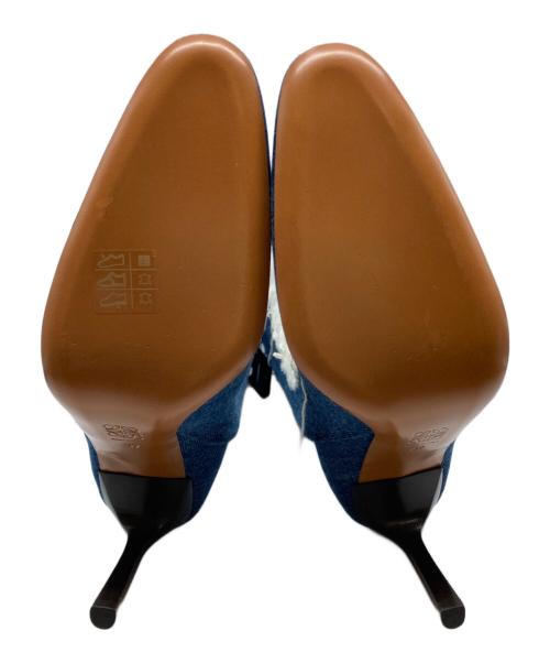 LOEWE（ロエベ）LOEWE (ロエベ) リップドデニムロングブーツ インディゴ サイズ:SIZE 37の古着・服飾アイテム