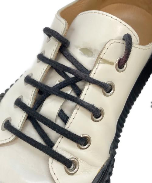 JIL SANDER（ジルサンダー）JIL SANDER (ジルサンダー) レザープラットフォームシューズ ホワイト×ブラック サイズ:SIZE 41の古着・服飾アイテム