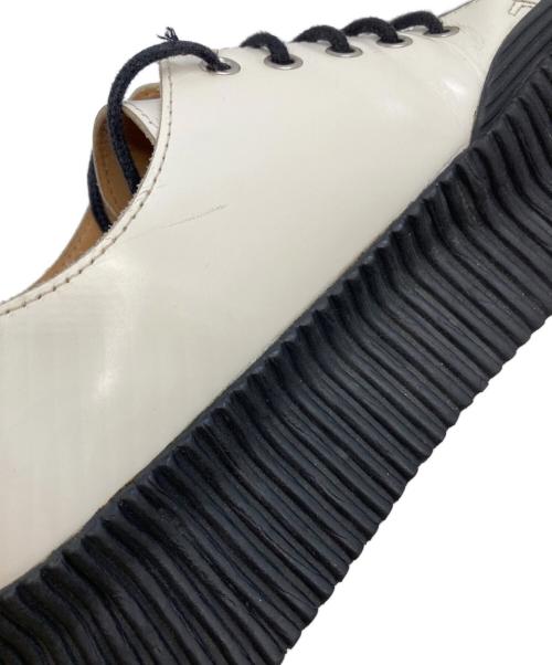 JIL SANDER（ジルサンダー）JIL SANDER (ジルサンダー) レザープラットフォームシューズ ホワイト×ブラック サイズ:SIZE 41の古着・服飾アイテム