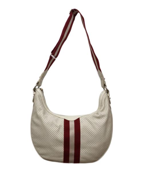 BALLY（バリー）BALLY (バリー) パンチングレザーハーフムーンバッグ アイボリーの古着・服飾アイテム