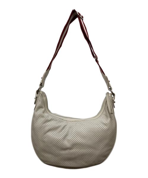 BALLY（バリー）BALLY (バリー) パンチングレザーハーフムーンバッグ アイボリーの古着・服飾アイテム