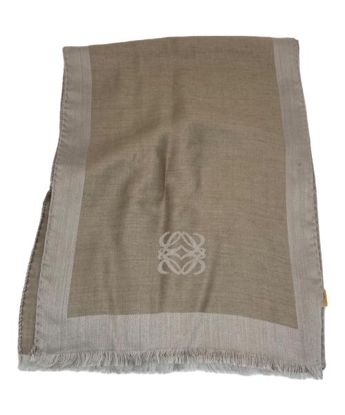 LOEWE（ロエベ）LOEWE (ロエベ) ウールシルク アナグラムストール ベージュ 未使用品の古着・服飾アイテム