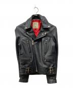 666666）の古着「サイドベルト ライダースジャケット」｜ブラック