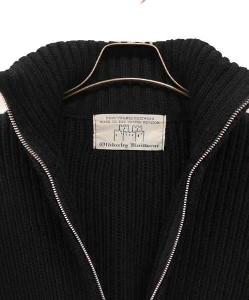 oldderby Knitwear（オールドダービーニットウェア）Oldderby Knitwear (オールドダービーニットウェア) リブ フルジップ ジャケット ブラック サイズ:FREEの古着・服飾アイテム
